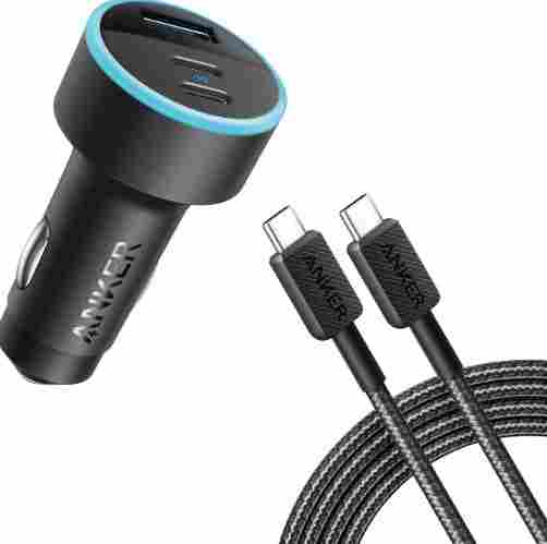 Anker 335 Car Charger 67W USB Type-C to Type-C Cable