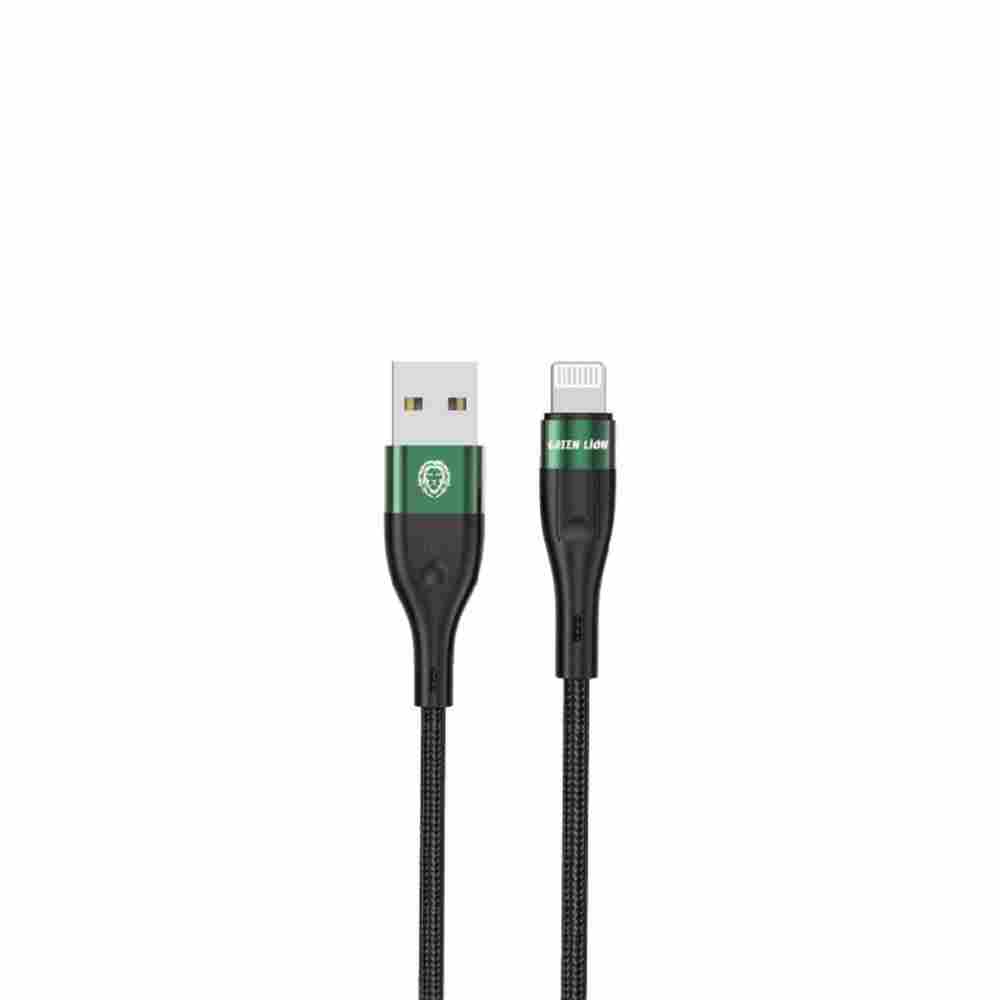 Green Lion USB-A to Lightning Braided Cable 1M- Black